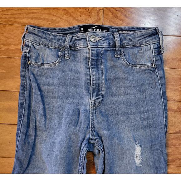 Hollister Jeans Womens 5R High Rise Legging Size W27 L28 Distressed Blue Denim - Picture 3 of 9